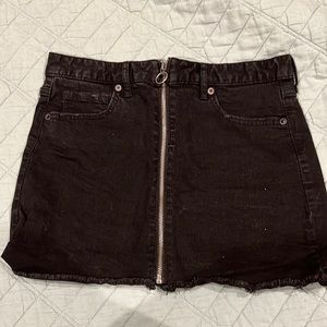 Black mini jean skirt